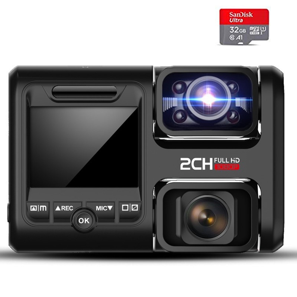 【最新アップグレード版】ドライブレコーダー 赤外線照射機能 車内外同時録画 ADAS機能 wifi搭載 WDR 駐車監視 常時録画 動体検知 32Gカード付き