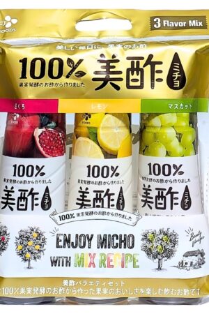 美酢 ミチョ フルーツ酢 バラエティセット, ざくろ・レモン・マスカット, 3本セット, 100%果実発酵