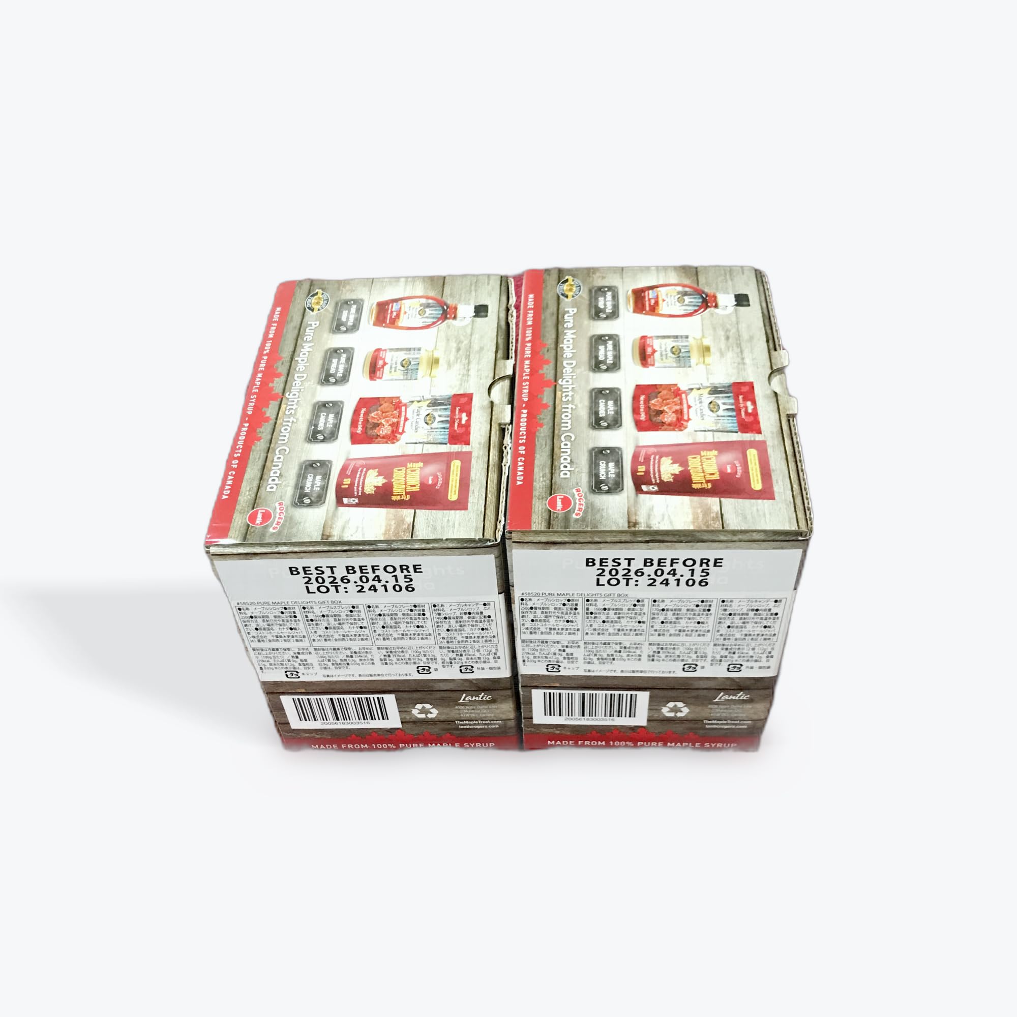 コストコオリジナルセットCostco カナダ産メープルギフトセット, ピュアメープルシロップ・メープルバター・メープルキャンディ・メープルフレーク, 2箱パック