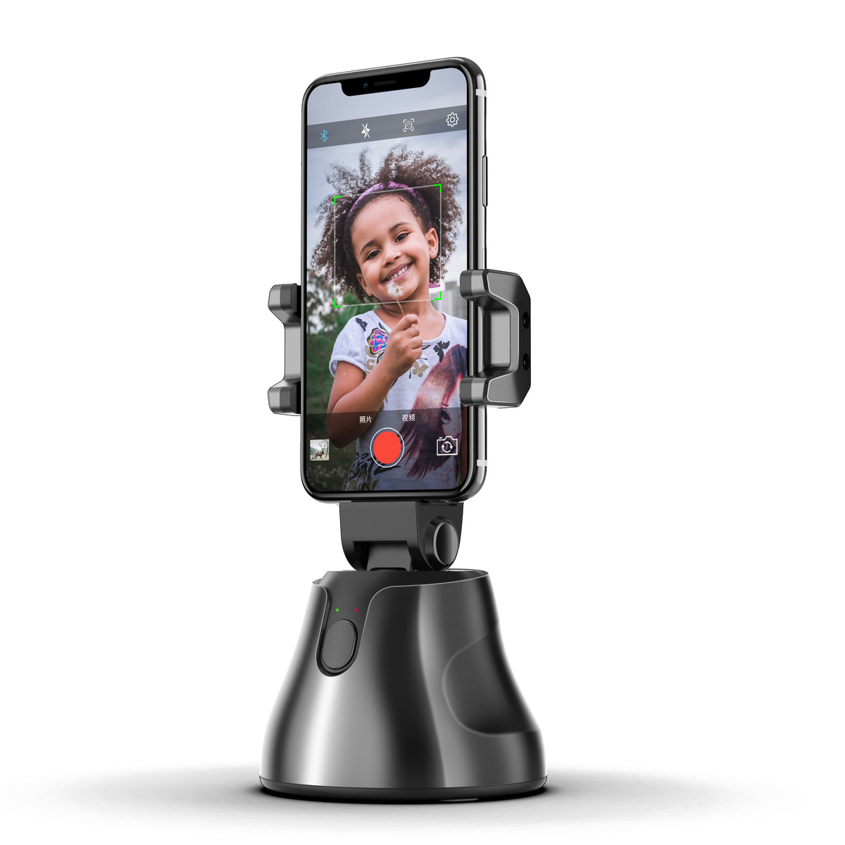 360°回転カメラ オブジェクト追跡 自動追跡機能 顔追跡ホルダー iPhone/Android対応 1/4スレッド三脚取り付け可能 実用的 父の日 プレゼント