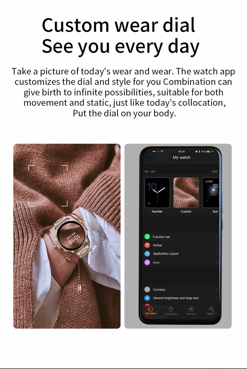 スマート ウォッチ AK37 24時間 活動量計 画面 1.28インチ LCDカラースクリーン システムサポート:IOS 9.0 以降および Android 4.4 以降 バッテリー容量:210mAh IP67防水 サポート言語:日本語対応 - 画像 (4)