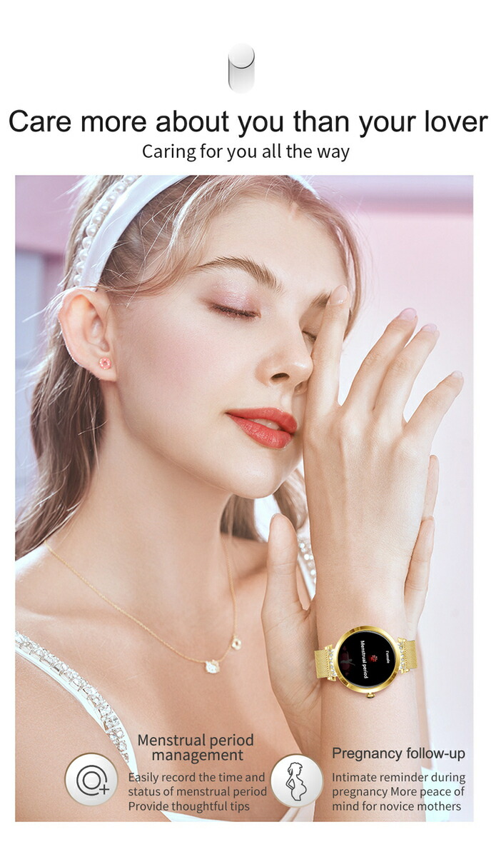 スマートウォッチ NY22 1.09インチ 24時間 多機能 電話、LINE、SMS、Twitter、Facebook、通知 天気予報 バッテリー 150mAh 活動 生理 睡眠 多機能 音楽再生 便利 IPX68防水iPhone Android 対応 日本語 対応 音楽再生 レディース 3色 実用的 母に日 プレゼント