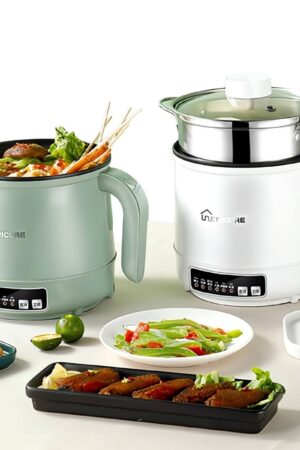 生活 キッチン家電 多機能小型電気ポット  スロークッカー ポット 多機能 電気鍋 クッキング 鍋 炊飯 蒸し 1-2人 クッカー クッキングケトル ホワイト キッチン用品 調理 ※パッケージについて(海外から輸送される際の潰れ、キズ、梱包テープが貼られてられております)