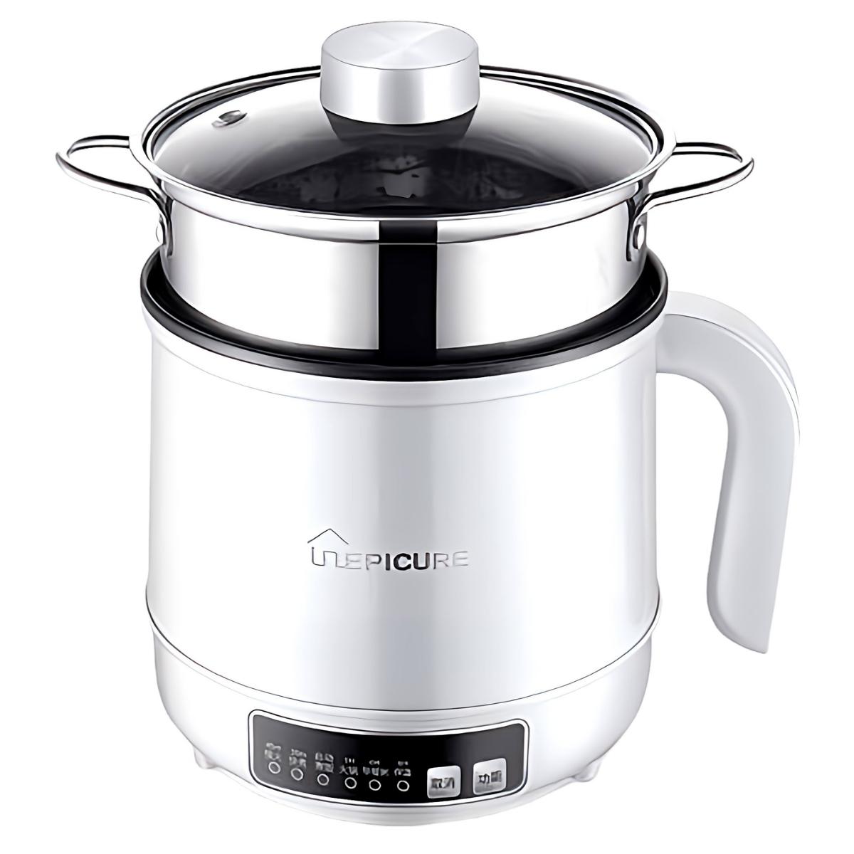 生活 キッチン家電 多機能小型電気ポット スロークッカー ポット 多機能 電気鍋 クッキング 鍋 炊飯 蒸し 1-2人 クッカー クッキングケトル ホワイト キッチン用品 調理 ※パッケージについて(海外から輸送される際の潰れ、キズ、梱包テープが貼られてられております) - 画像 (2)