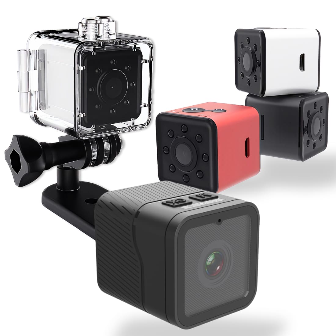 小型カメラ ミニカメラ スポーツカメラ SQ13 1080P 防水 ミニ 防犯カメラ 小型カメラ 防水ケース付属 バッテリー内蔵 カラー(全3色) 新入荷したCS03は本体が防水仕様で自転車に取り付けられるバンドが付属 実用的 父の日 プレゼント