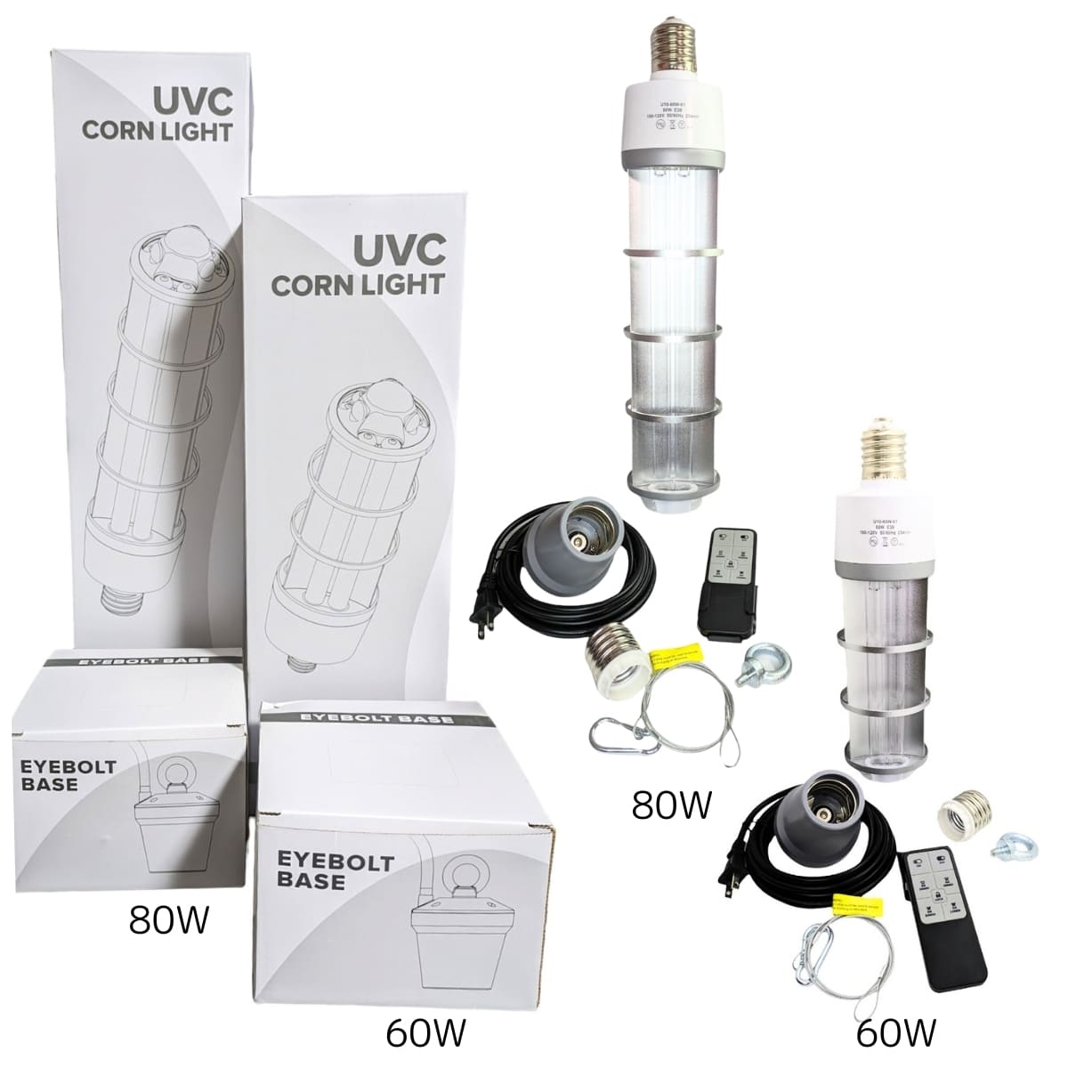 UVC コーンライト U10 強力 除菌 99% 3Dセンサー マイクロウエーブセンサー内蔵 リモコン付き 学校 オフィス ペットショップなど 2種類のワット数:60W, 80W 口金:E39 100-120V 50/60Hz 254nm PSEマークあり 実用的 梅雨の時期 除菌 - 画像 (5)