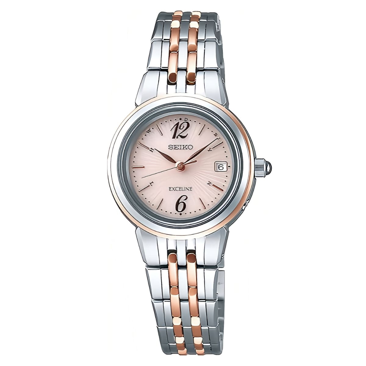 エクセリーヌ SWCW056 ピンクダイヤル ソーラー電波修正 女性用 軽量 チタンバンド - 画像 (11)