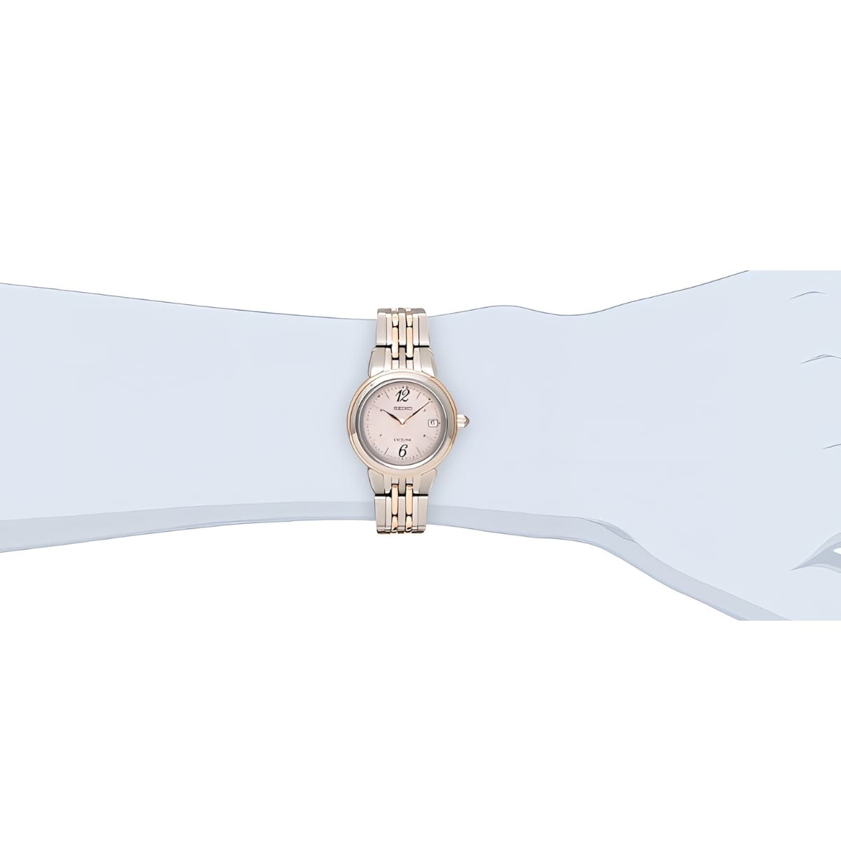 エクセリーヌ SWCW056 ピンクダイヤル ソーラー電波修正 女性用 軽量 チタンバンド - 画像 (10)