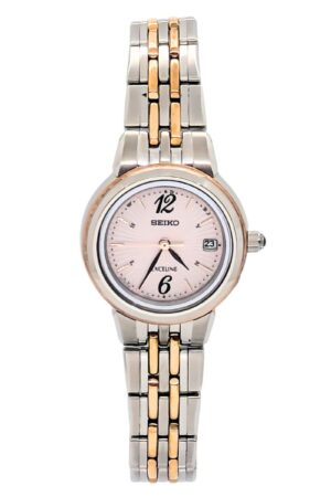 エクセリーヌ SWCW056 ピンクダイヤル ソーラー電波修正 女性用 軽量 チタンバンド