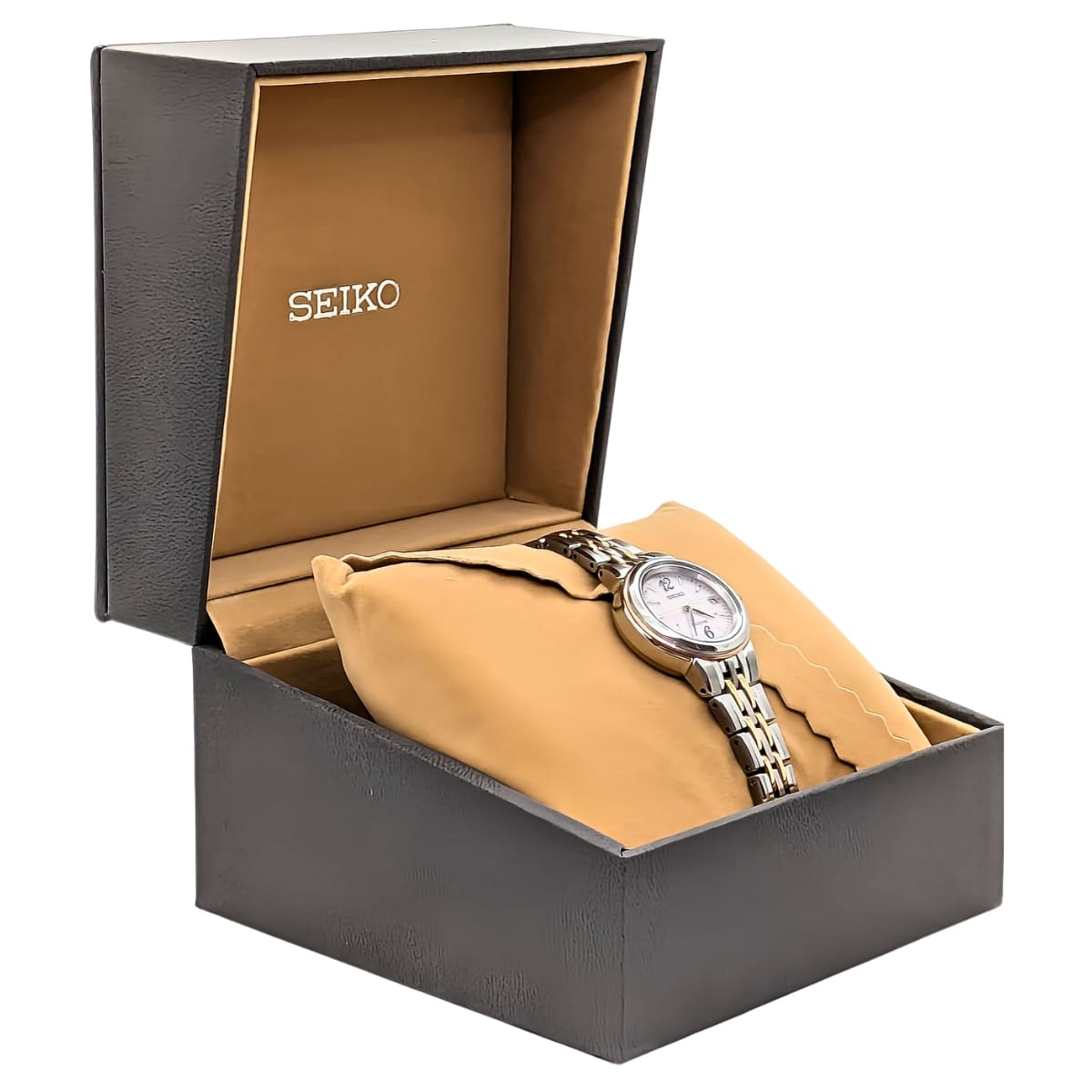 エクセリーヌ SWCW056 ピンクダイヤル ソーラー電波修正 女性用 軽量 チタンバンド - 画像 (8)