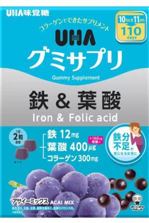 【健康食品】UHA グミサプリ 鉄&葉酸 220粒 アサイーミックス味 日本製 味覚糖 #90000