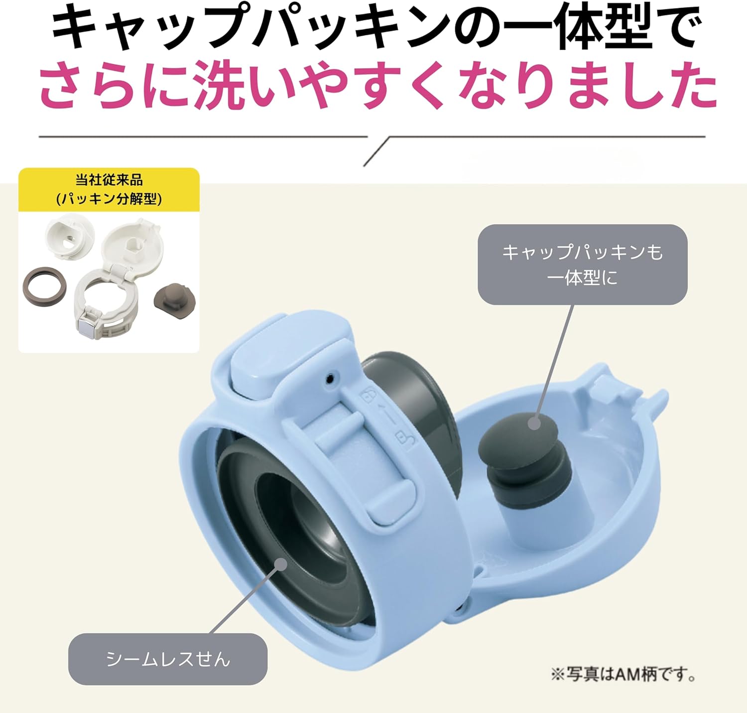 象印 ステンレスマグ 水筒 保温 保冷 シームレスせん ラクに洗える 720ml ワンタッチ スポーツドリンク可 カラー全3色(ネイビー, ミントブルー, ペールドープ) SM-VA72 軽量 タイ製 実用的 母の日 父の日 プレゼント - 画像 (2)