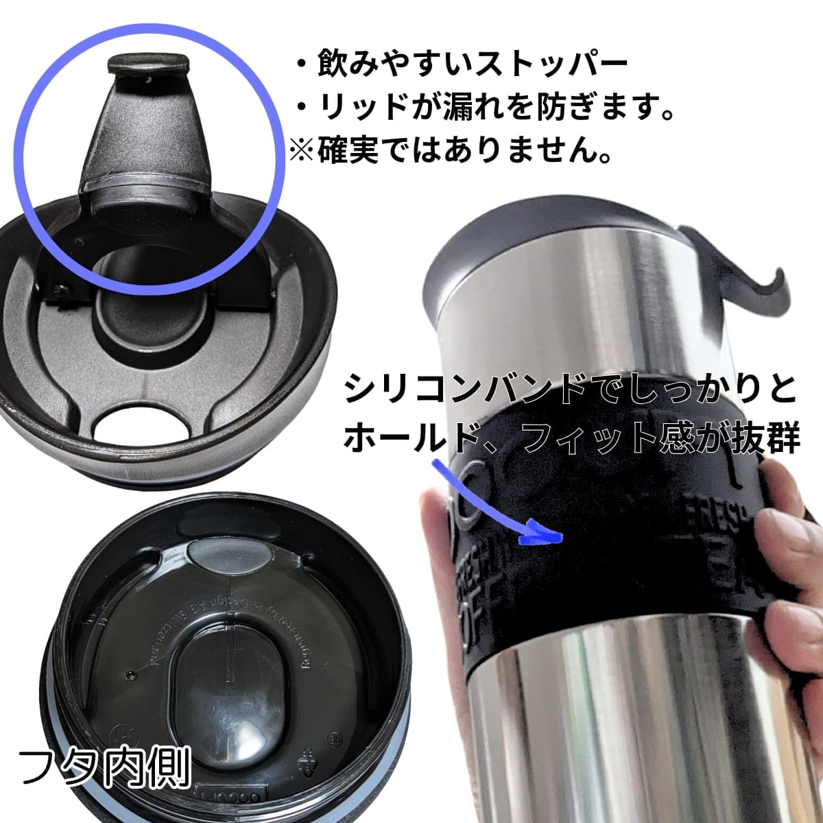 水筒 ボダム トラベルマグ ステンレス製 二重断熱 保温保冷 600ml 2個セット 型番:K12151-01COS 食器洗い 乾燥機可 保温効力:54℃以上(6h) 保冷効力:12℃以下(6h) 実用的 丈夫な水筒 #57657 実用的 母の日 父の日 プレゼント 冷たい 飲み物をキープ - 画像 (6)