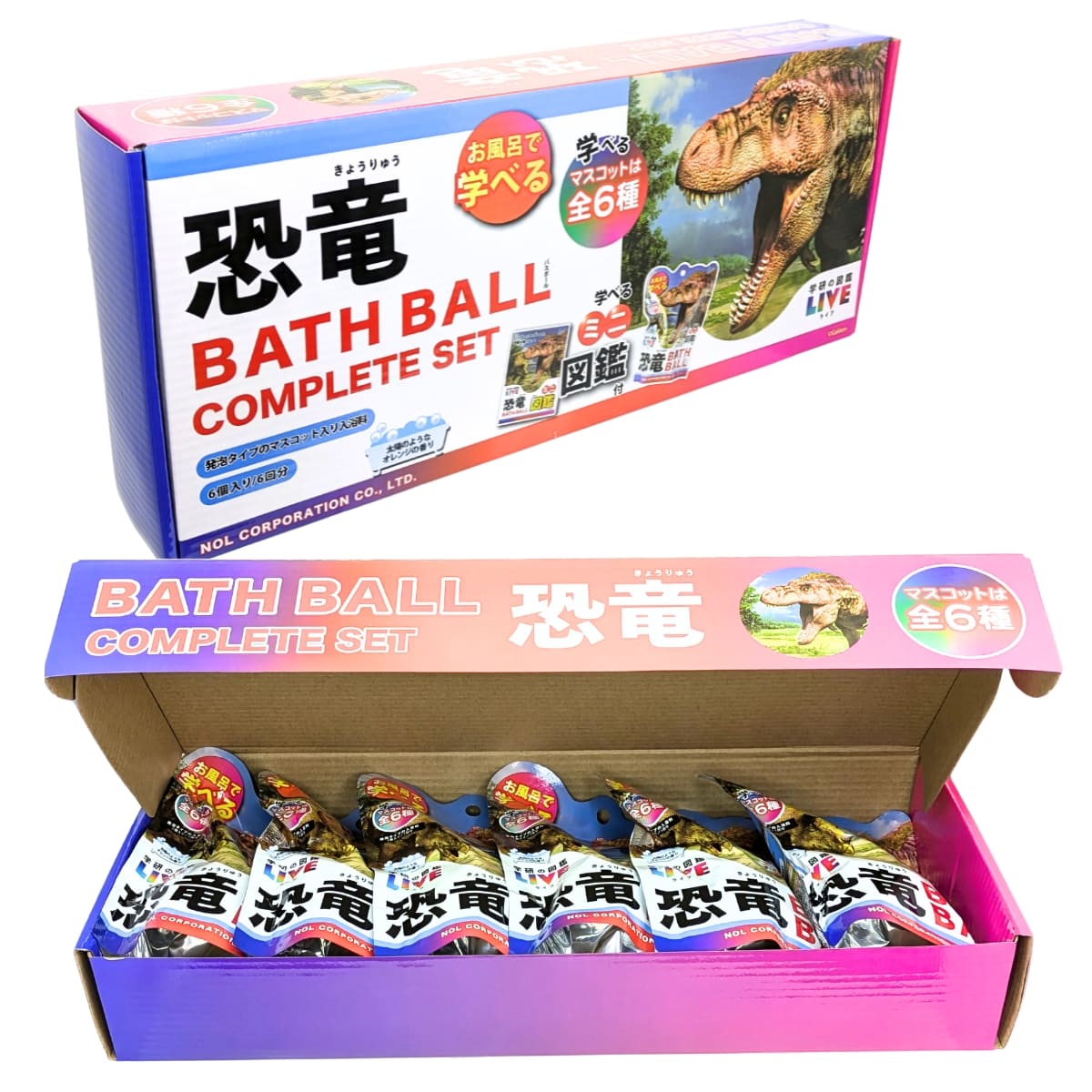 【入浴用化粧品】学研図鑑LIVE バスボール 6個セット 発泡タイプ 対象年齢12歳以上 お風呂で学びと発見 (キャラクター: 恐竜、動物)中国製 対象年齢12歳以上 - 画像 (7)