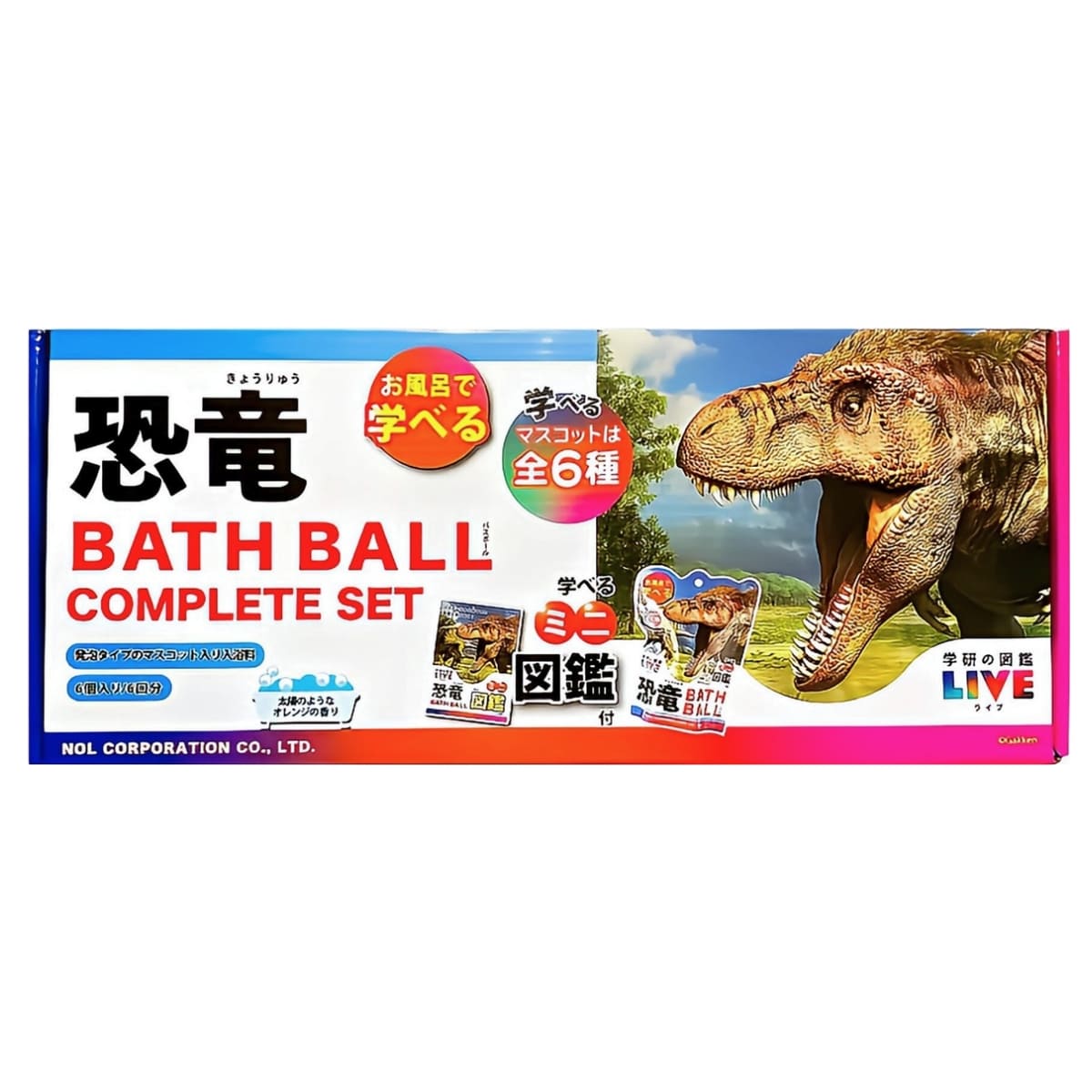 【入浴用化粧品】学研図鑑LIVE バスボール 6個セット 発泡タイプ 対象年齢12歳以上 お風呂で学びと発見 (キャラクター: 恐竜、動物)中国製 対象年齢12歳以上 - 画像 (2)