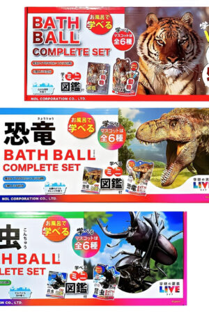 【入浴用化粧品】学研図鑑LIVE バスボール 6個セット 発泡タイプ 対象年齢12歳以上 お風呂で学びと発見 (キャラクター: 恐竜、動物)中国製 対象年齢12歳以上