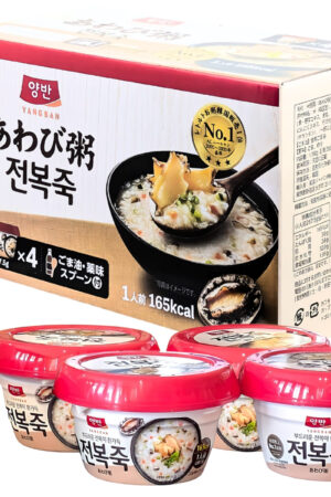 東遠(ドンウォン)あわび粥 あわびの風味とごま油の香ばしい旨味 レンジ 湯銭 そのままでもOK 付属(ごま油、薬味,、スプーン付き) 287.5g x 4個 1個当たり165kcal 原産国:韓国 実用的 母の日 父の日 プレゼント