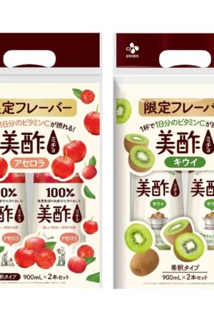 美酢 (ミチョ) アセロラ キウイ 900ml x 2本 限定フレーバー 希釈タイプ ジューシーな甘酸っぱさ 無添加 無着色 1杯で一日分のビタミンC 100%果実発酵のお酢 調味酢 日本 実用的 母の日 父の日 プレゼント