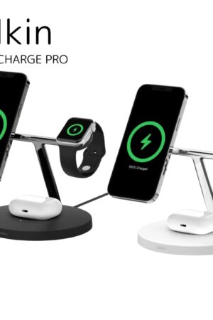 Belkin (ベルキン) wiz009dq magsafe 3-in-1 クレードル 充電器 高速充電 シームレス ワイヤレス充電 最大15W MagSafe対応: 15/14/13/12 (全/2色) Appleユーザー用 充電スタンド 実用的 父の日 プレゼント
