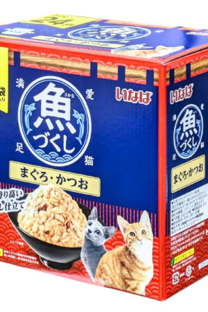 【ペットフード】キャットフード 愛猫満足 魚づくし(まぐろ･かつお) COS-04 ウェットフード フレークタイプ 60g×24袋 緑茶消臭成分配合  タイ製 レトルトパウチ いなばペットフード #64136