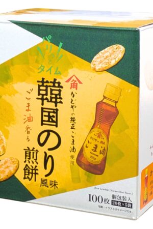 金吾堂 パリッとタイム 韓国海苔煎餅 うす焼きタイプ 100枚(20枚×5袋) 1枚ずつの個包装 米菓 #43012 お茶請け おつまみ シェア