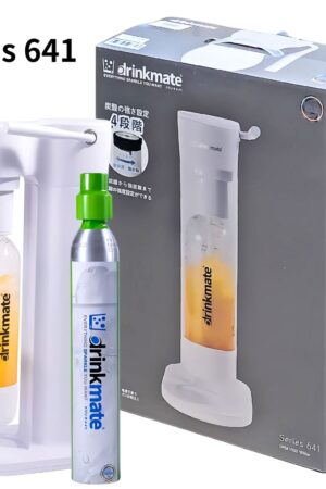ドリンクメイト 家庭用炭酸飲料メーカー スターターキット Series 641 電気不要 屋外使用OK (カラー: ブラック,ホワイト) 実用的 母の日 父の日 プレゼント