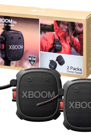 LG XBOOMGo XG2T ワイヤレスポータブルスピーカー 2個パック 万能ストラップで結べる 低音強化 迫力のある音 実用的 母の日 父の日 プレゼント