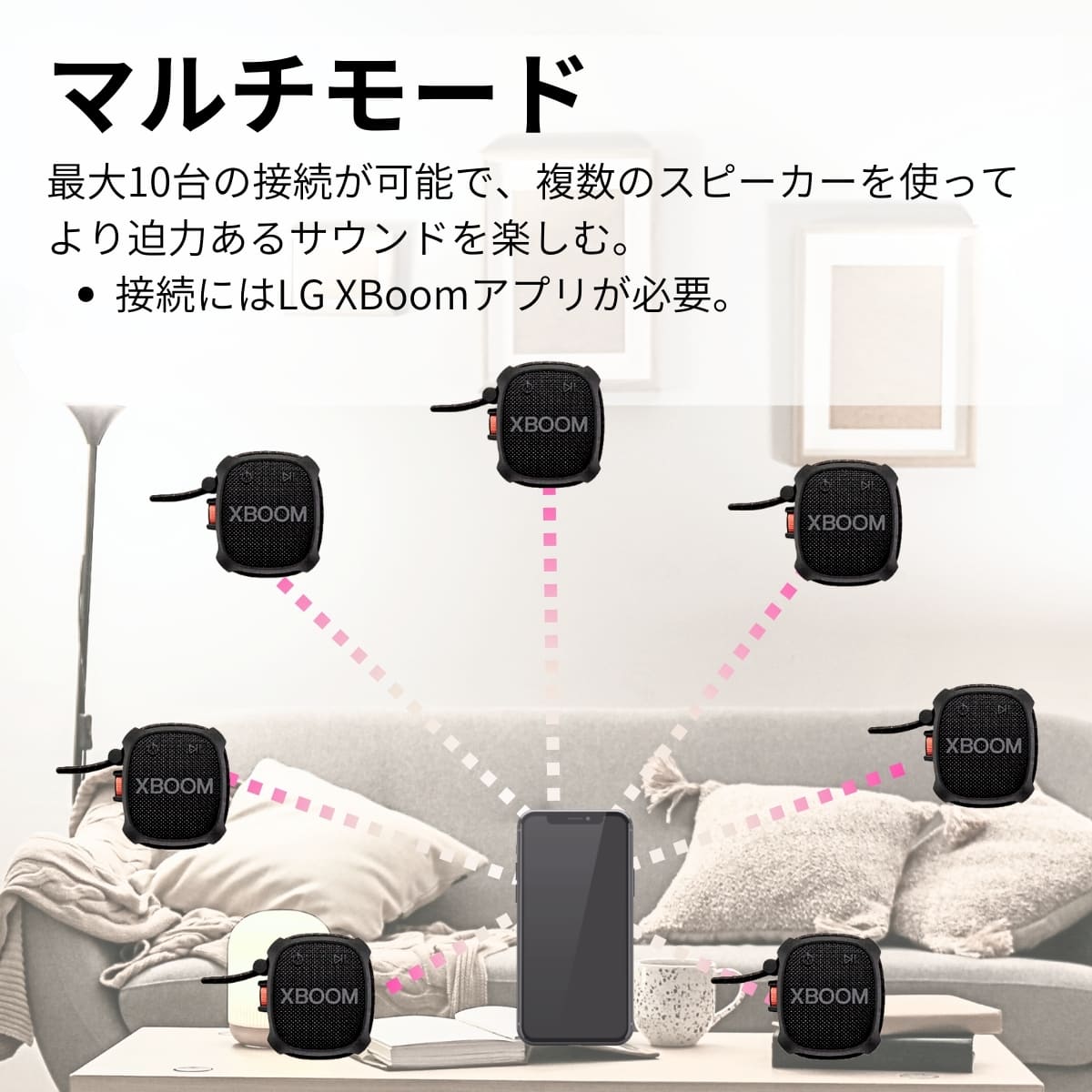 LG XBOOMGo XG2T ワイヤレスポータブルスピーカー 2個パック 万能ストラップで結べる 低音強化 迫力のある音 実用的 母の日 父の日 プレゼント - 画像 (14)