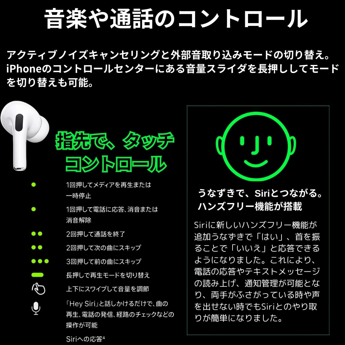 Apple AirPods Pro (第2世代 MTJV3J/A) USB-C 最大2倍の雑音を消すアクティブノイズキャンセリング 外部音取り込みモード 適応型オーディオ。装着タイプ: カナル型 実用的 父の日 プレゼント - 画像 (14)