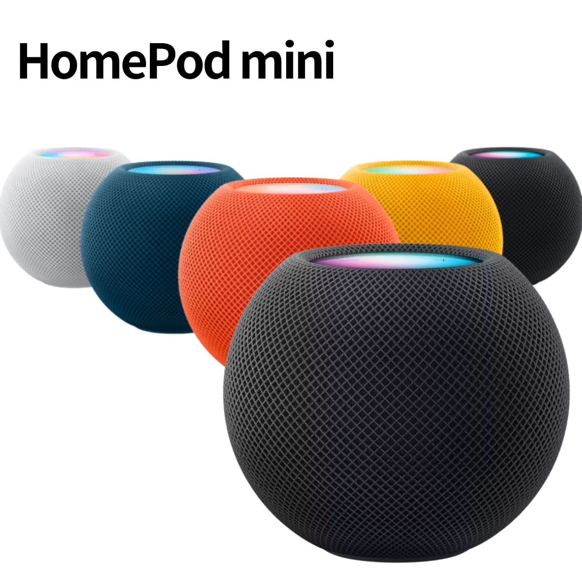 Apple HomePod mini MY5G2J/Aスマートスピーカー 360度 Siri対応 スマートホームの管理がすべて1台に。選べるカラーバリエーション: スペースグレイ, イエロー #51086 実用的 プレゼント