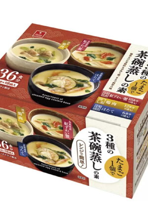 具入り茶碗蒸しの素 フリーズドライ製法(鳥取県産紅ずわい蟹、国産鶏肉、北海道産ほたて) 3種類の味わい 36食分(18袋×2食分)  電子レンジ調理 茶碗蒸しの素 アスザックフーズ #56396