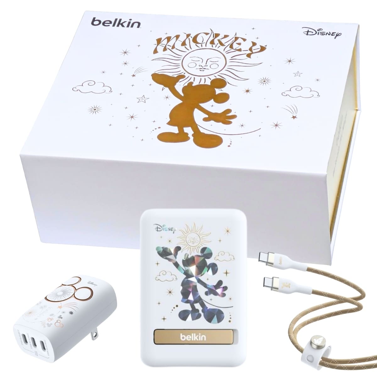 Belkin (ベルキン) ディズニー チャージング ギフトボックス (5000mAh モバイルバッテリー , 67W出力のUSB-C 3ポート充電器, 60W対応のUSB-C to USB-C編組ケーブル) 型番: BUE014pcADDY【PSE認証】実用的 夏 帰省 旅行準備 プレゼント - 画像 (16)