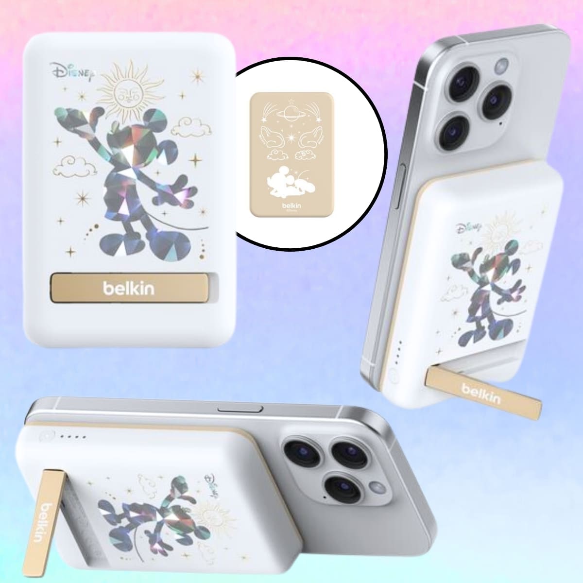 Belkin (ベルキン) ディズニー チャージング ギフトボックス (5000mAh モバイルバッテリー , 67W出力のUSB-C 3ポート充電器, 60W対応のUSB-C to USB-C編組ケーブル) 型番: BUE014pcADDY【PSE認証】実用的 夏 帰省 旅行準備 プレゼント - 画像 (6)
