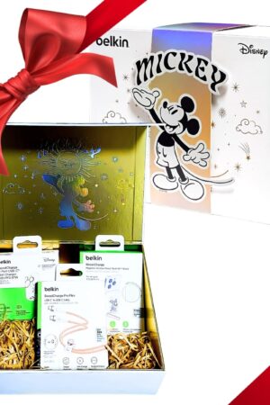 Belkin (ベルキン)  ディズニー チャージング ギフトボックス (5000mAh モバイルバッテリー , 67W出力のUSB-C 3ポート充電器, 60W対応のUSB-C to USB-C編組ケーブル)  型番: BUE014pcADDY【PSE認証】実用的 夏 帰省 旅行準備 プレゼント