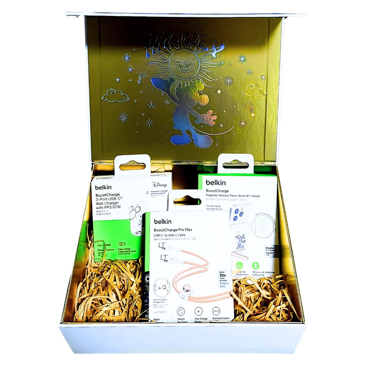 Belkin (ベルキン) ディズニー チャージング ギフトボックス (5000mAh モバイルバッテリー , 67W出力のUSB-C 3ポート充電器, 60W対応のUSB-C to USB-C編組ケーブル) 型番: BUE014pcADDY【PSE認証】実用的 夏 帰省 旅行準備 プレゼント - 画像 (5)