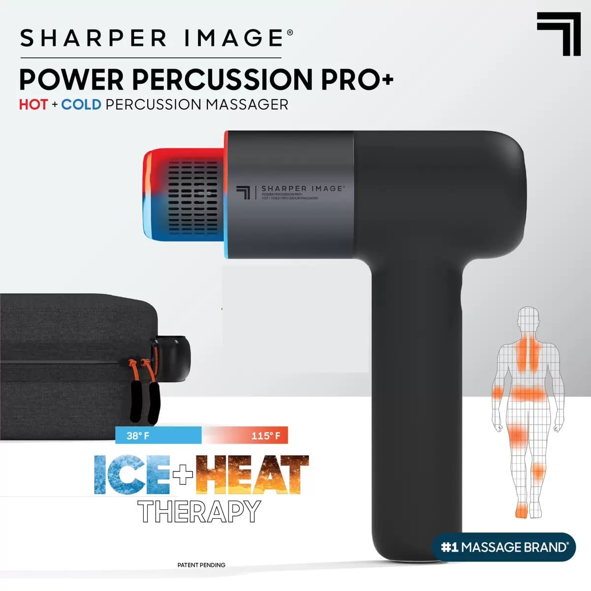 SHARPER IMAGE(シャーパー・イメージ) パワーブーストマッスルガン HOT & COLD 6段階の速度調整 4種類のアタッチメント 型番: SP11003 #3333009 実用的 プレゼント - 画像 (2)
