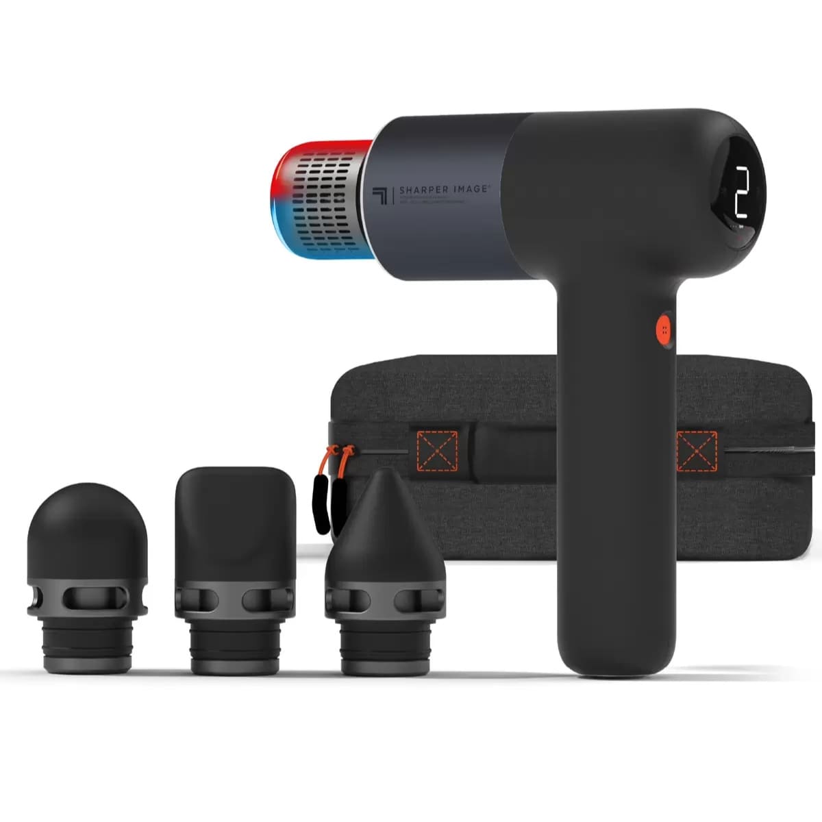 SHARPER IMAGE(シャーパー・イメージ) パワーブーストマッスルガン HOT & COLD 6段階の速度調整 4種類のアタッチメント 型番: SP11003 #3333009 実用的 プレゼント - 画像 (5)