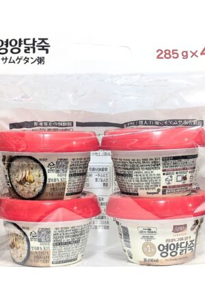 東遠 サムゲタン粥 285g x 4個 鶏肉入りお粥 レンジで2分 簡単調理 原産国:韓国 スプーン付き #70668