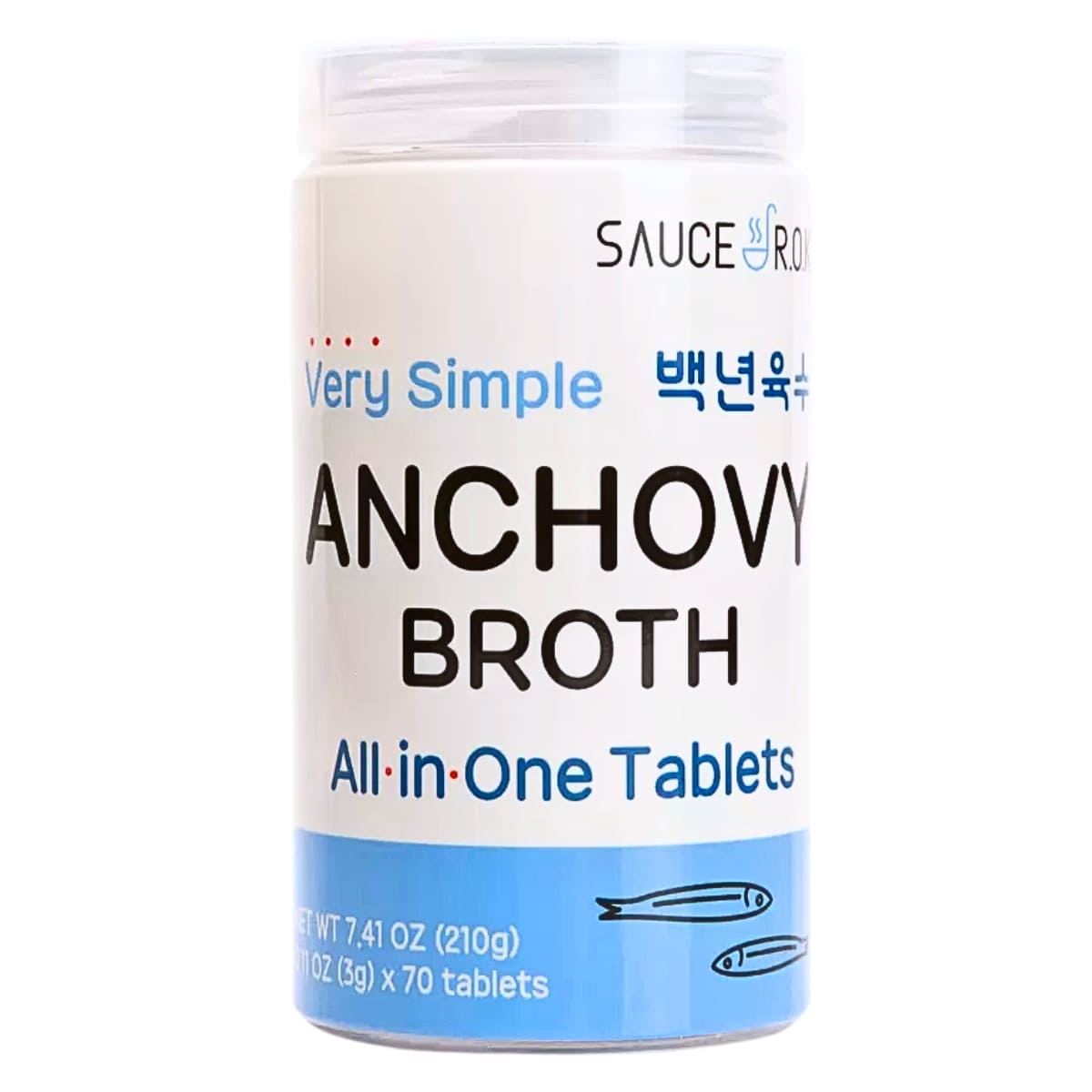 アンチョビ出汁 タブレット形状のアンチョビブロス 1個3gx70個入り 水300mlにつき1個入れるだけ スープや鍋物、パスタソースなど 韓国産 SAUCE R.O.K (ソース・アールオーケー) #1152045 時短 簡単 旨味 うまみ万能だし コストコ 韓国食品 - 画像 (2)