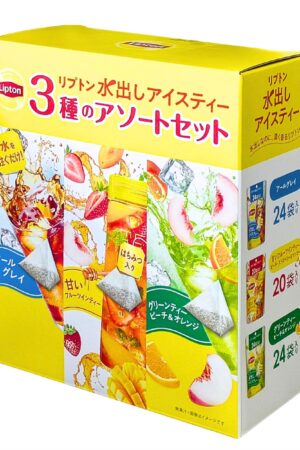 Lipton ( リプトン ) 水出しアイスティー 3種アソート( アールグレイ、甘いフルーツインティー( ピーチ・ストロベリー&マンゴー )はちみつ入り、グリーンティー ピーチ&オレンジ) 68袋入 ティーバッグ#5848# 夏 爽やか 簡単アイスティー 冷たい飲み物 紅茶 ギフトに