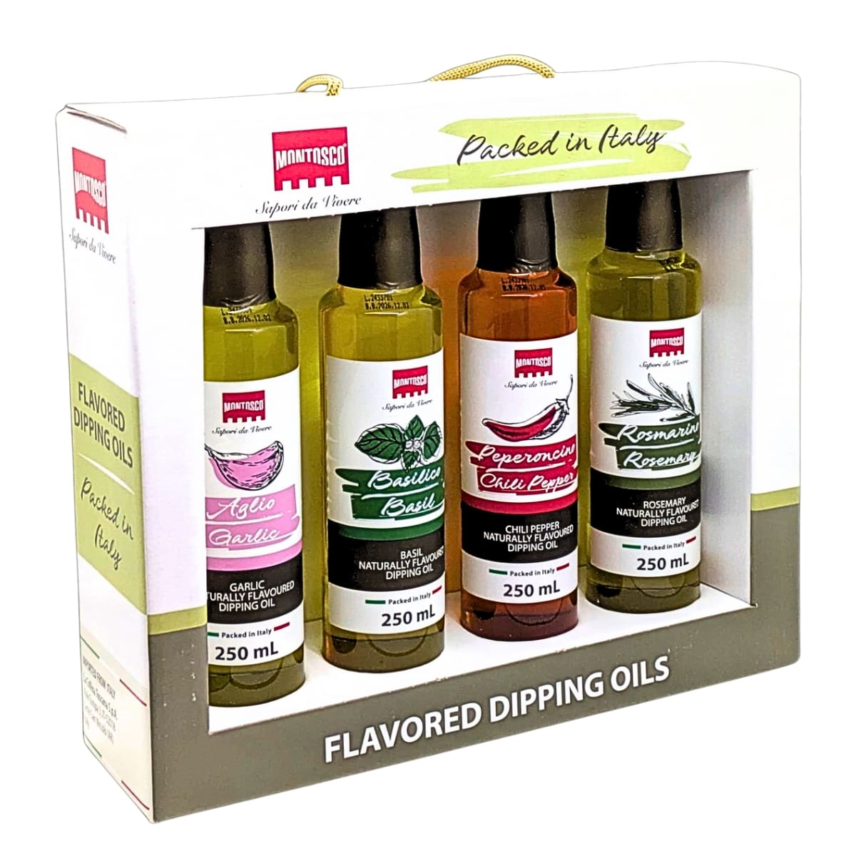 モントスコ イタリア産 香味オイル4種詰め合わせ フレーバーオリーブオイルセット (ガーリック, バジル, チリ, ローズマリー) 4本セット 料理 パスタ ディップオイル フレーバーオイル ギフト - 画像 (3)