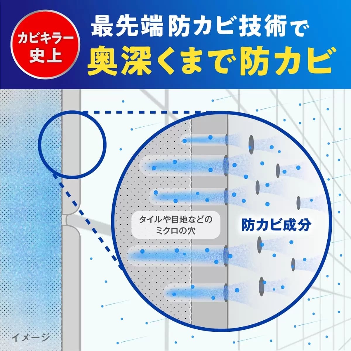 カビキラー お風呂を丸ごと防カビ 本体容器1個 + カートリッジ5個 やさしいシトラスの香り 黒カビを防ぐ 浴室 全体に防カビ成分が広がり 小さな隙間の奥に潜むカビ菌まで作用 #69326 浴室 カビ防止剤 カビ対策 梅雨の快適アイテム - 画像 (6)