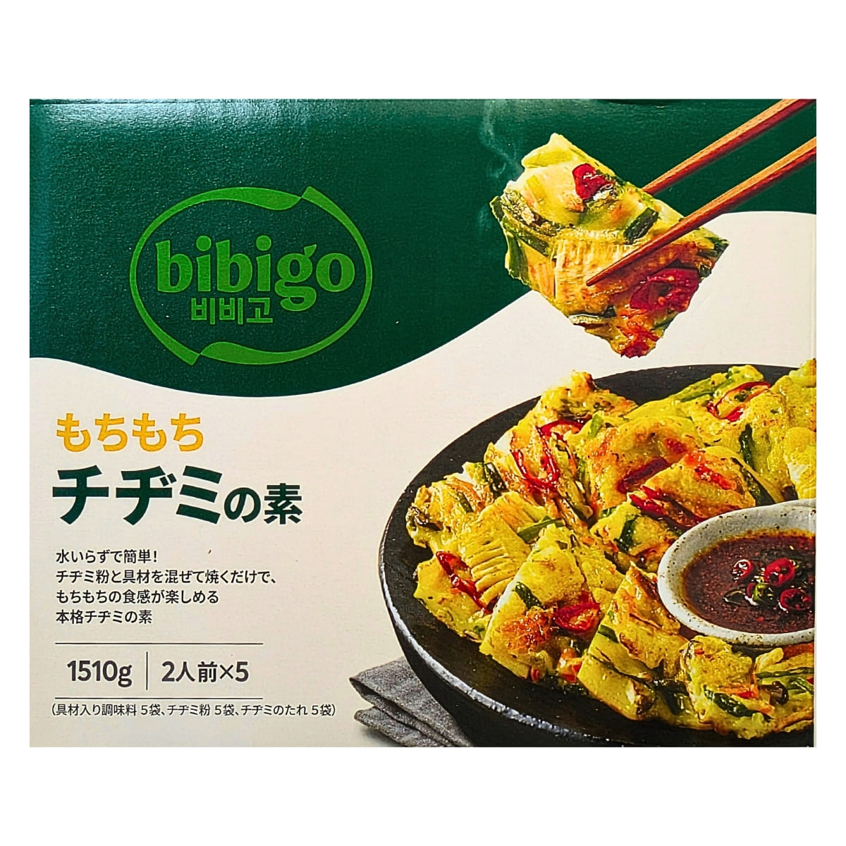 bibigo ( ビビゴ )チヂミの素 簡単 具材を混ぜて焼くだけウチでもちもち食感が楽しめる 1510g ( 2人前×5 ) CJ FOODS #69006 韓国グルメ おウチ屋台 おつまみ 食卓が華やか - 画像 (2)