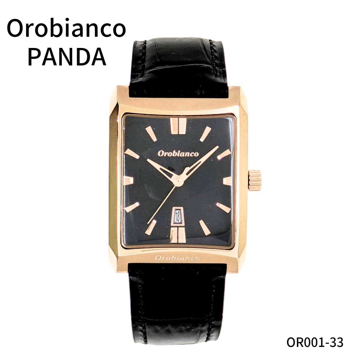 OROBIANCO PANDA (オロビアンコ パンダ) レディース腕時計 スクエア 革ベルト OR001-33 クォーツ 生活防水:5気圧 #58714 ビジネス カジュアル 高級感 ブランド腕時計