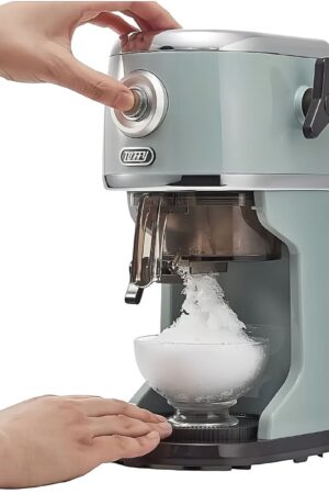 Toffy (トフィー ) 電動かき氷器 K-IS13-PA ペールアクア コンパクト ふわふわ氷 かき氷機 ワンタッチ操作 無段階調節 味付き氷 冷凍フルーツ・ジュース・牛乳を凍らせた氷にも対応。ハーフ氷・ミックス氷対応 #64029 熱中症対策 親子で使える 夏 親子 家族 ギフト